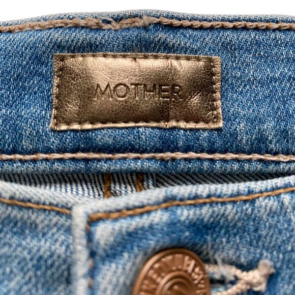 Mother Jeans Insider Crop Step Fray Stretch Straight Leg Shoot To Thrill Size 25 - Picture 5 of 7